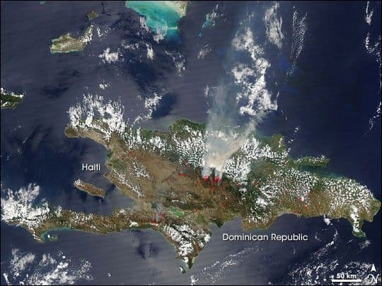 Fires on Hispaniola