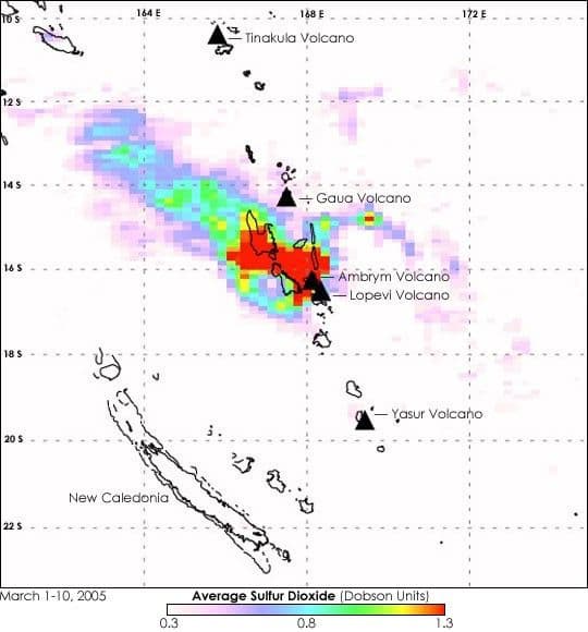 Sulfur Dioxide Seeps from the Ambrym Volcano