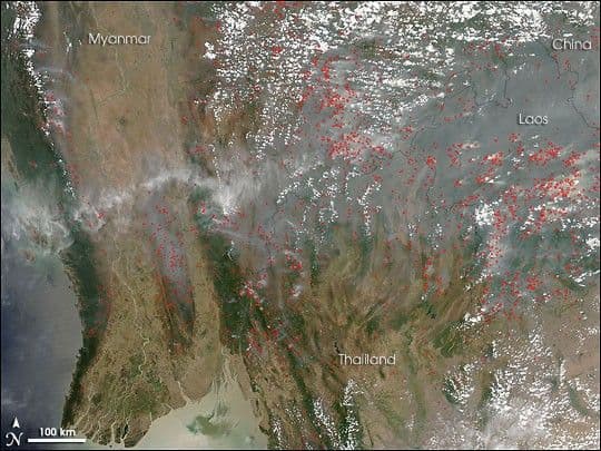Widespread Fires in Southeast Asia