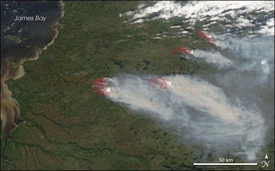 Fires in Quebec, Canada