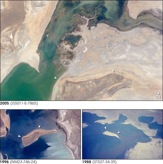 Retreating Aral Sea Coastlines