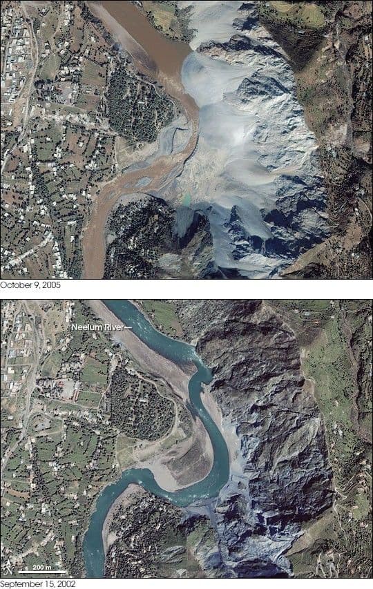 Landslide, Neelum River, Pakistan