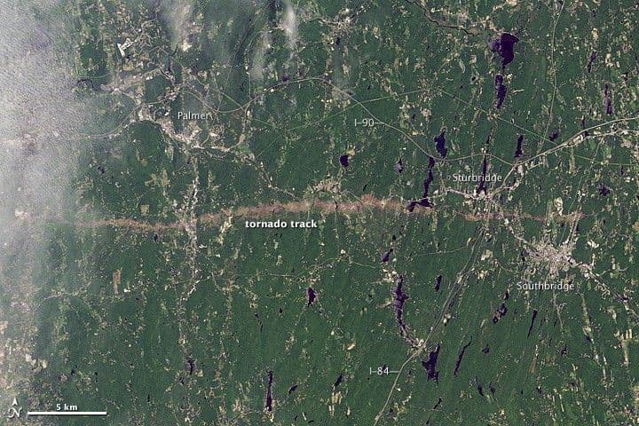 Tornado Track near Sturbridge, Massachusetts