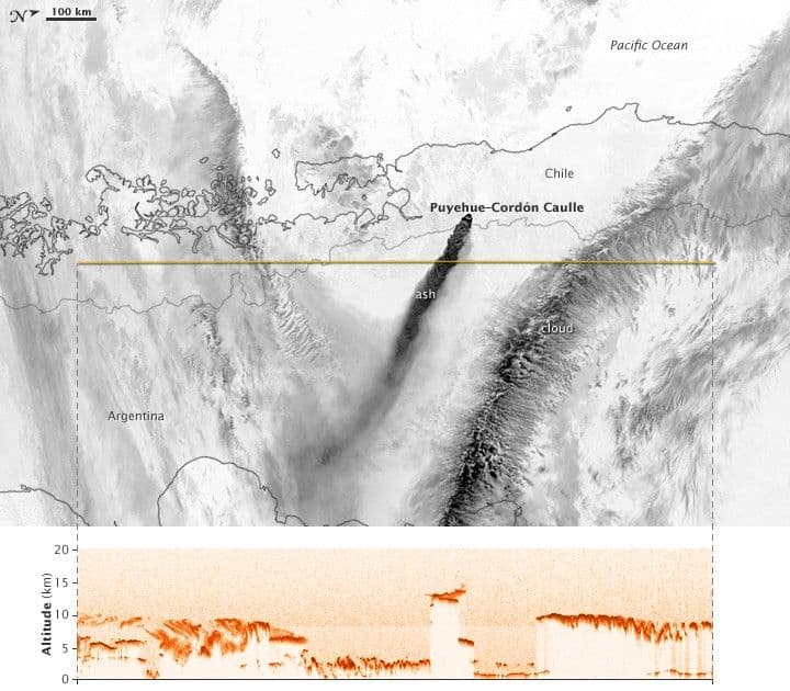Ash Plume from Puyehue-Cordón Caulle