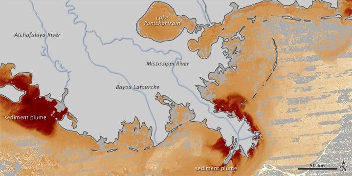 Sediment from the Mississippi Floods