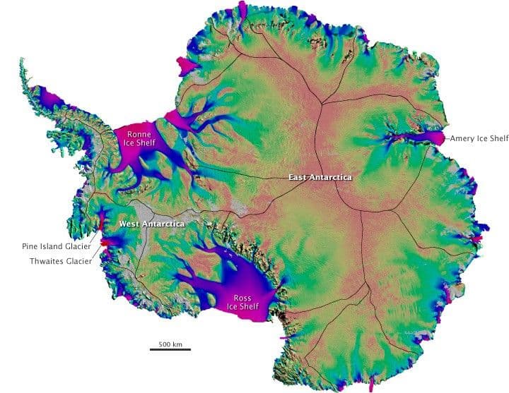 First Map of Antarctica’s Moving Ice