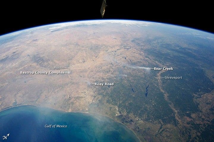 Wildfire Smoke Plumes over Texas