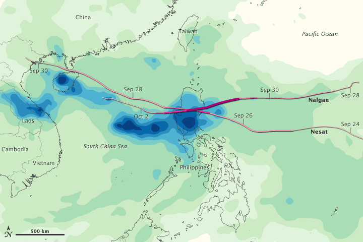 Typhoons Nesat and Nalgae Soak The Philippines