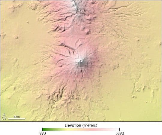 Topography of Popocatépetl