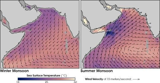 Asian Monsoon Strengthens Over Arabian Sea