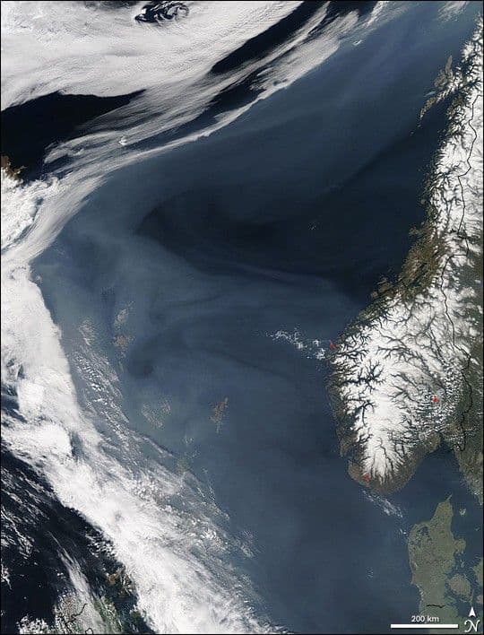 Smoke over the Norwegian Sea