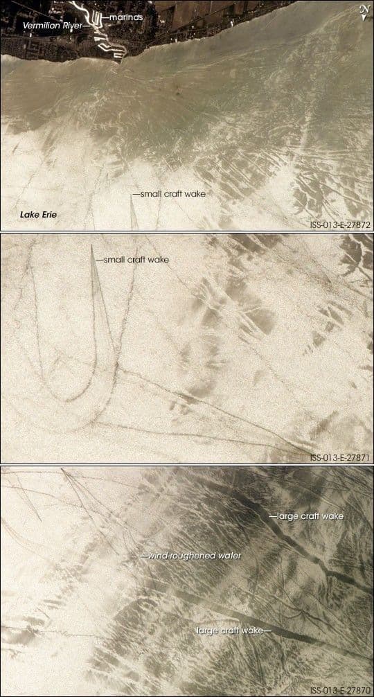 Sunglint Features, Lake Erie, United States