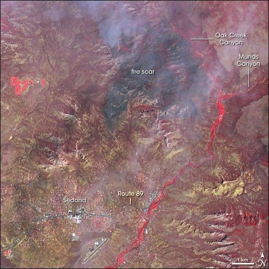 Brins Fire Near Sedona, Arizona