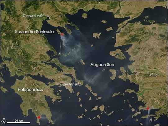 Smoke Over the Aegean Sea