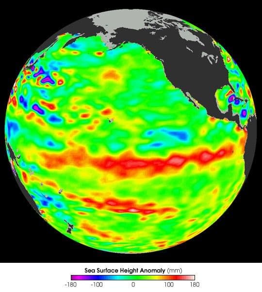 Jason Satellite Observes Mild El Nino in 2006