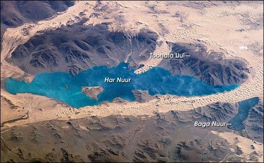 Sand Dunes in Har Nuur (Black Lake), Western Mongolia