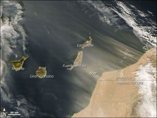 Dust over the Canary Islands