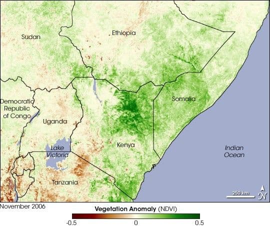 East Africa Greens Up from Heavy Rains