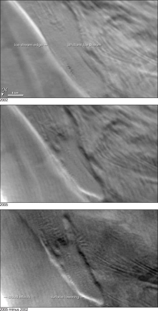 Lakes Drain under Antarctic Ice Sheet