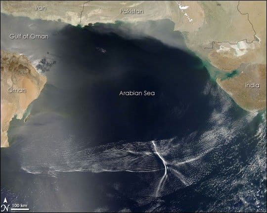 Wave Clouds over the Arabian Sea