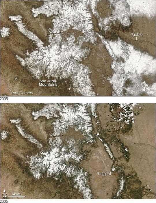 Dust Reduces Snow Cover in the San Juans