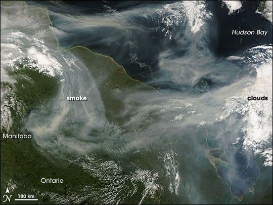 Smoke over Hudson Bay