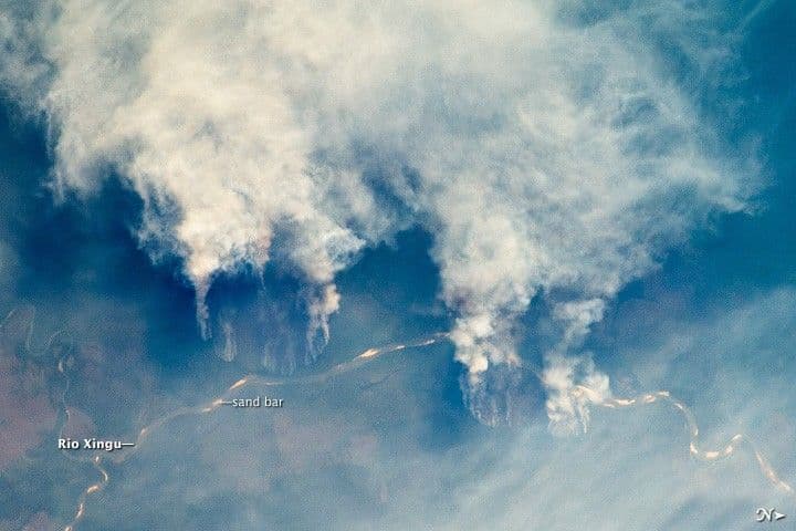 Fires along the Rio Xingu, Brazil