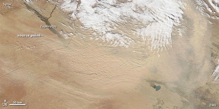 Winds and Waves Stir Dust and Mud
