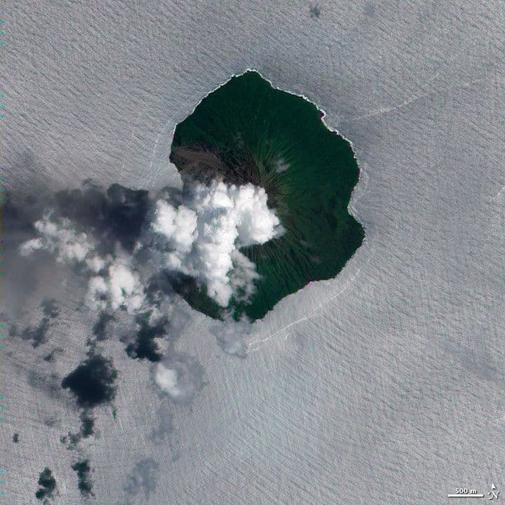 Steam and Ash Plume over Tinakula Island