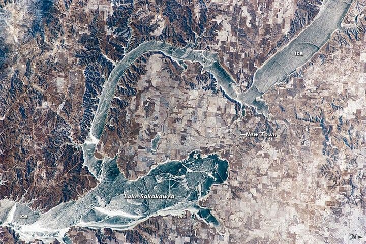 Ice Cover on Lake Sakakawea, North Dakota