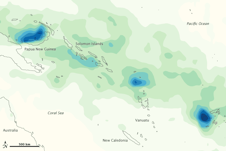 Heavy Rains in the South Pacific Islands
