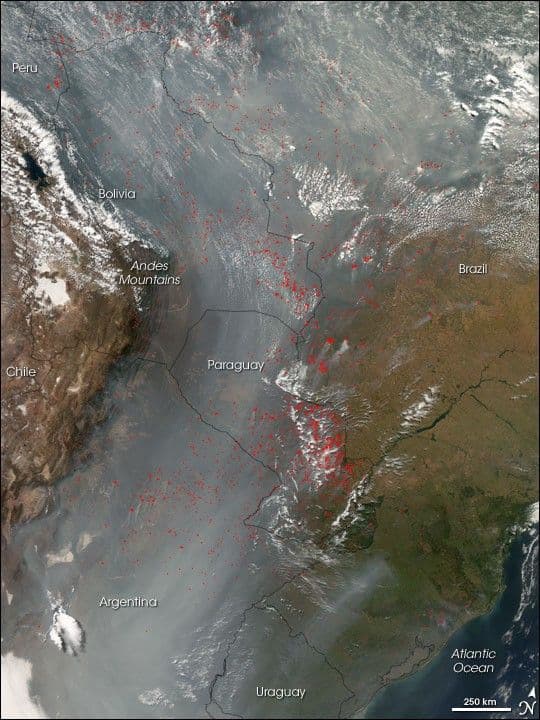 Fires and Smoke Across South America