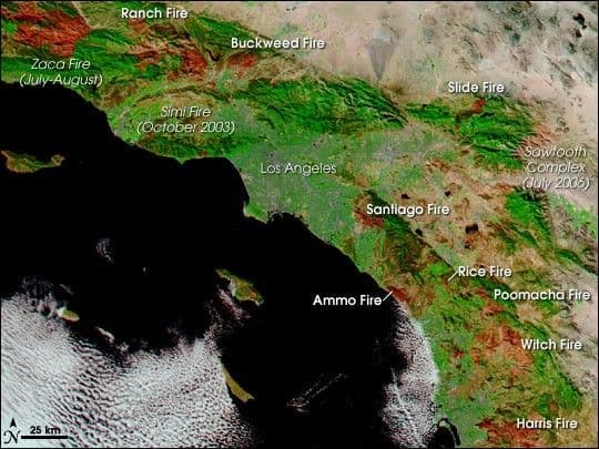 Burn Scars Across Southern California