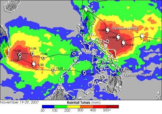 Typhoons Mitag and Hagibis Drench the Philippines