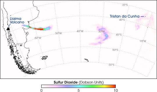 Sulfur Dioxide Plume from Llaima Volcano