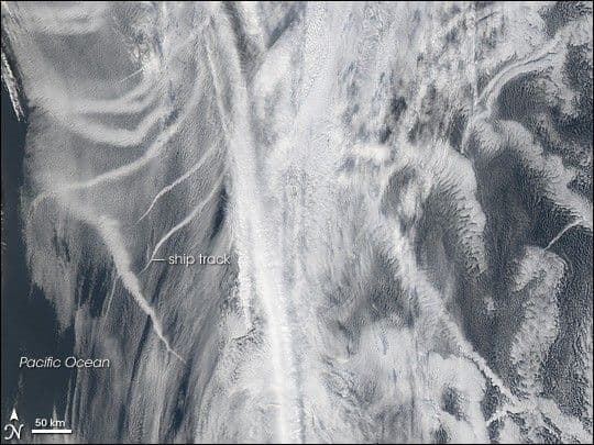 Ship Tracks off British Columbia