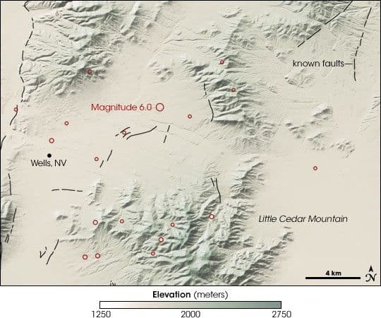 Magnitude 6.0 Earthquake Near Wells, Nevada