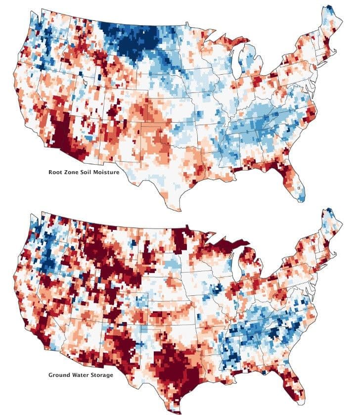 Water Storage Maps Show Improvement