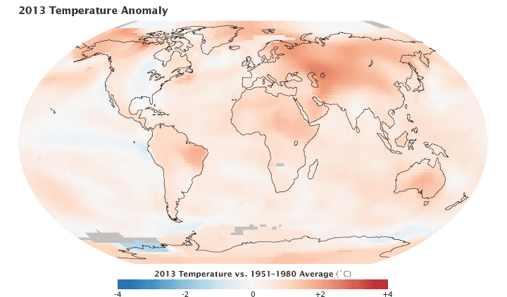 2013 Continued the Long-Term Warming Trend