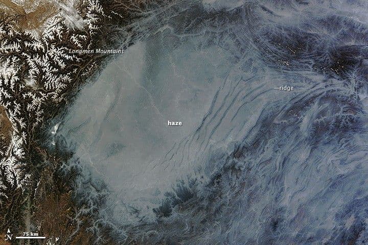 Haze in the Sichuan Basin