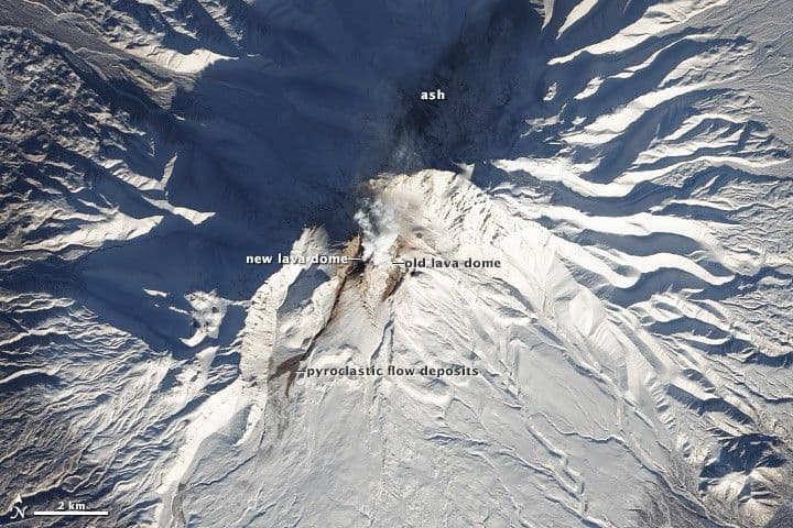 New Lava Dome Grows on Shiveluch