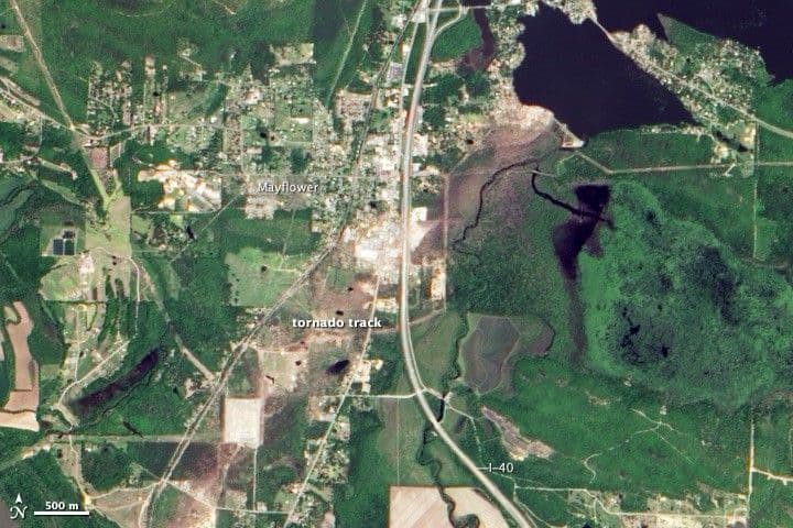 Tornado Damage in Mayflower, Arkansas