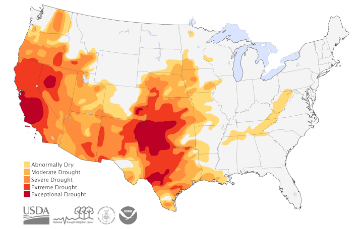 Drought Recorded Across Half of the U.S.