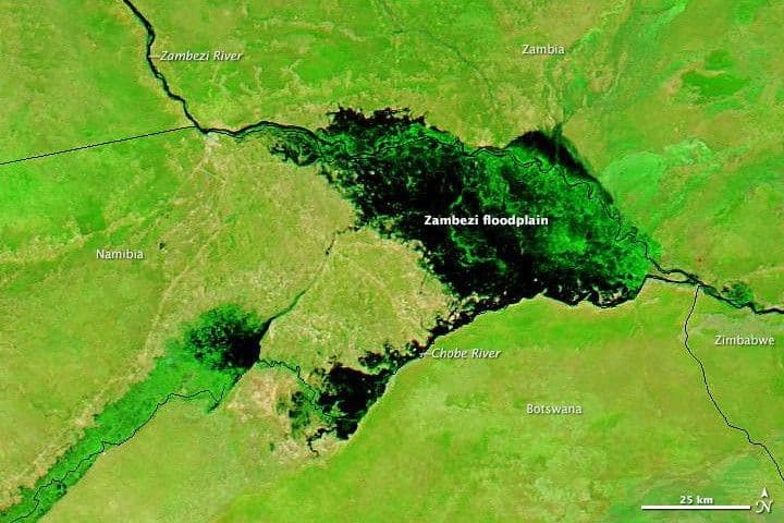 Flooding on the Zambezi River