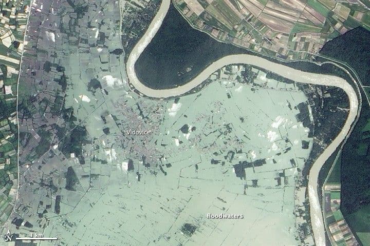Close-Up of Flooding in the Balkans