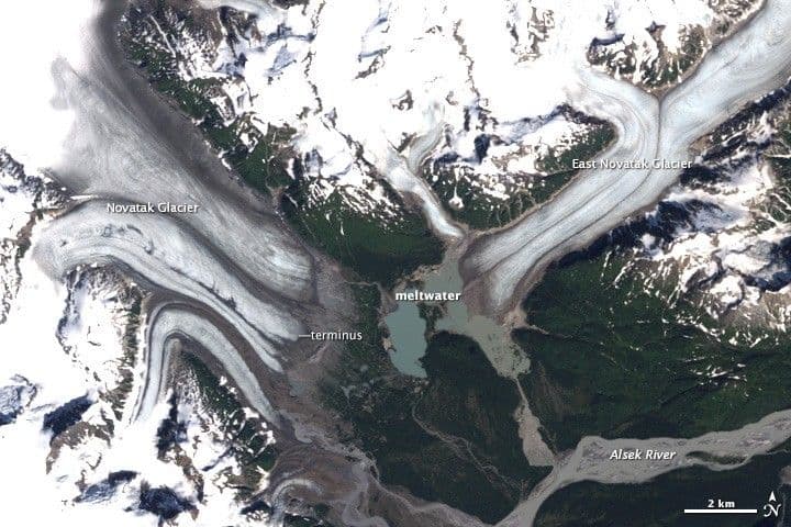 Retreat of Novatak and East Novatak Glacier