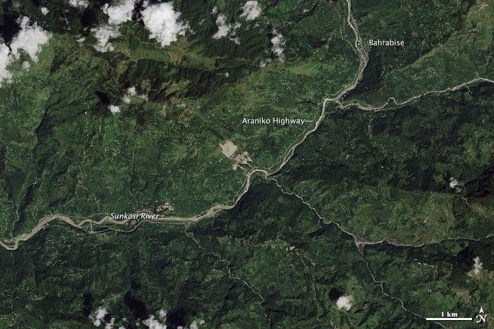 Before and After the Sunkosi Landslide
