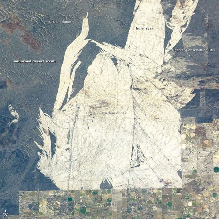 Fire Scar and Dune Shapes, Southeastern Australia
