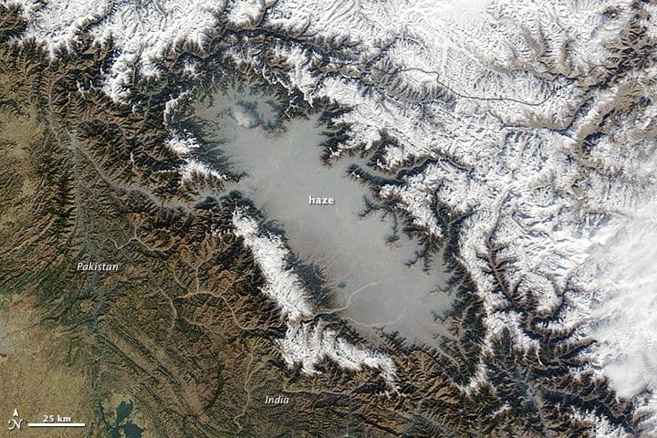 Haze in the Kashmir Valley