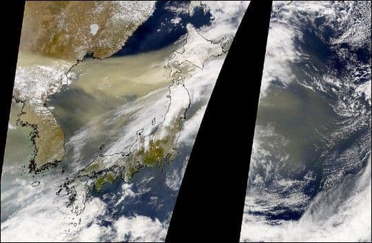 Dust Cloud over Sea of Japan